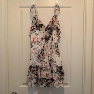 White floral mini dress